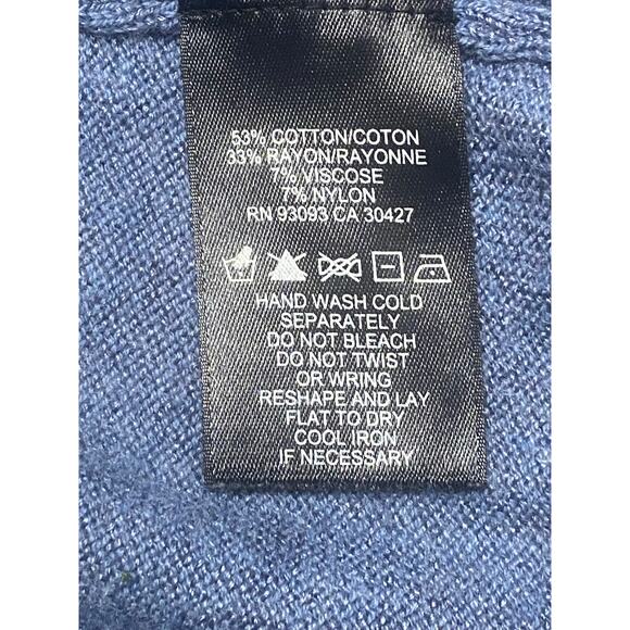 ZOZO Blue White Open Front Cardigan Sweater Women’s Size M cozy‎ layering fall - Picture 7 of 7